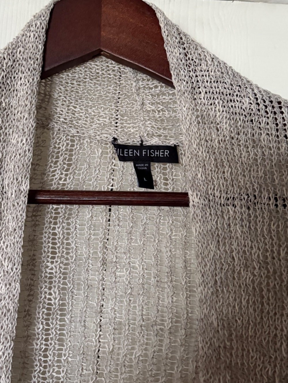 Eileen Fisher Women's Open-Front Spring Cardigan Size Large Linen Blend - Picture 3 of 9